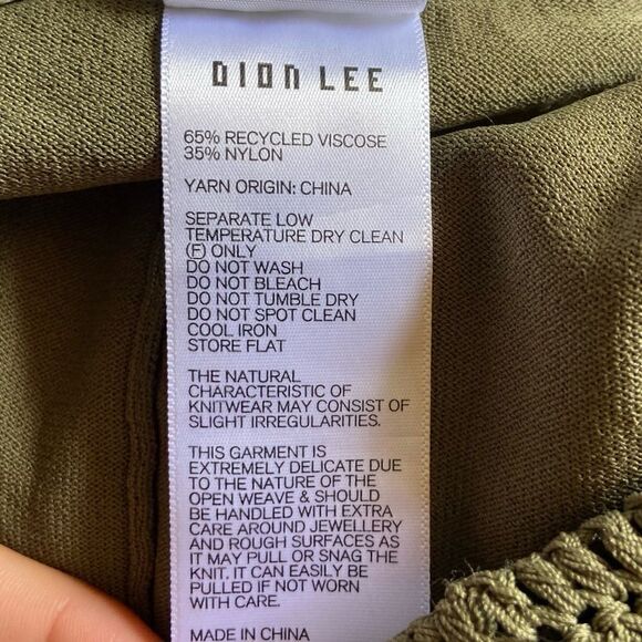 Dion Lee Green Pants Trousers Knit Pinnacle Open Crochet Moss Flared Size 8 - Picture 14 of 14